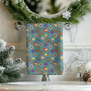 Toalla estilo 70 Retro Boho ecléctico arte de baño