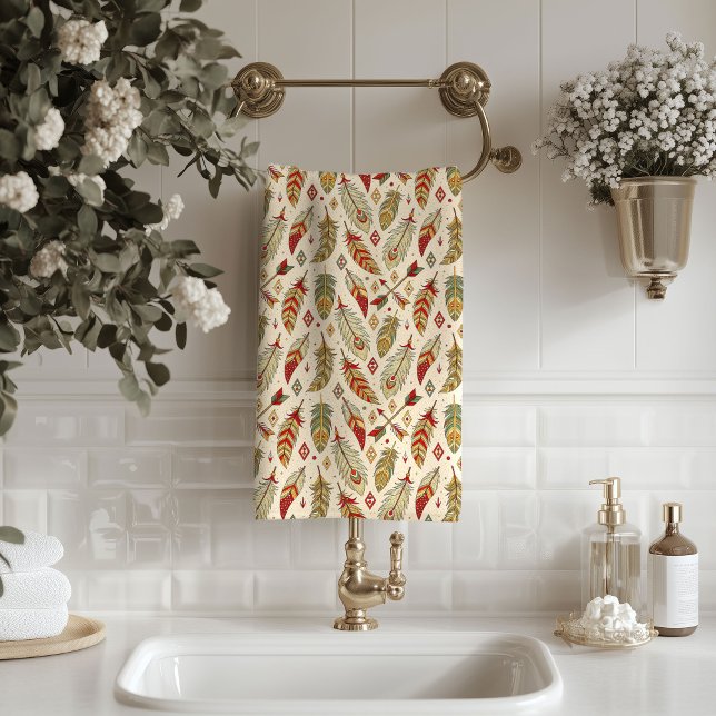 Toalla Étnica Plumas y Flechas para Estilo Boho (Ethnic Towel Feathers and Arrows for Boho Style)