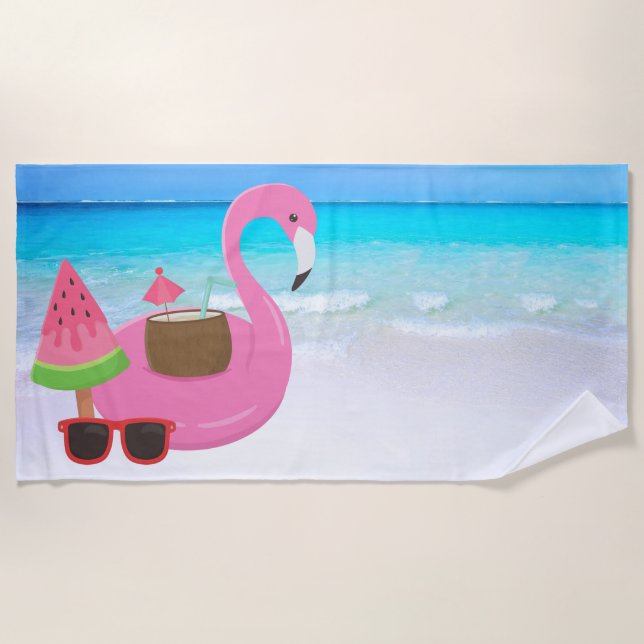 Toalla Flamingo Beach (Anverso)