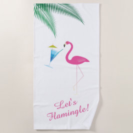 Toalla Flamingo de playa para beber
