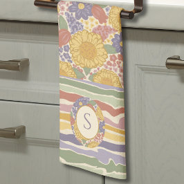 Toalla floral Cottagecore – Personaliza con inicia