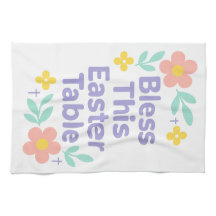 Toalla floral de Pascua 2026 'Bendice esta mesa'