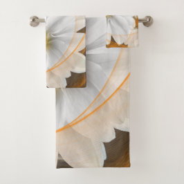 Toalla Flores Naranja blanco negro