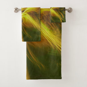 Toalla Fractal Flor Paleta Amarilla