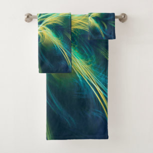 Toalla Fractal Flor Paleta Azul