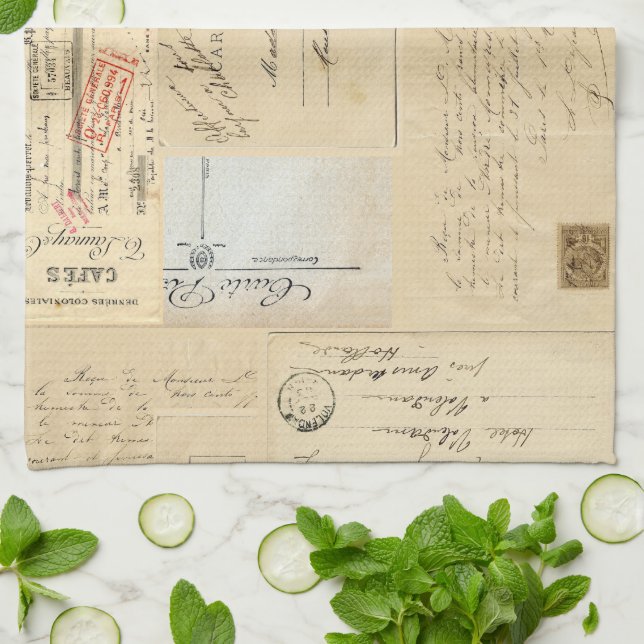 Toalla francesa de la postal de la lámpara del (Doblado)