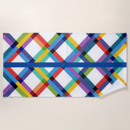 Toalla geométrica de playa multicolor