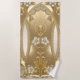 Toalla Gold Ornate Floral Beach