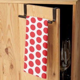 Toalla grande de puntos de polka rojo