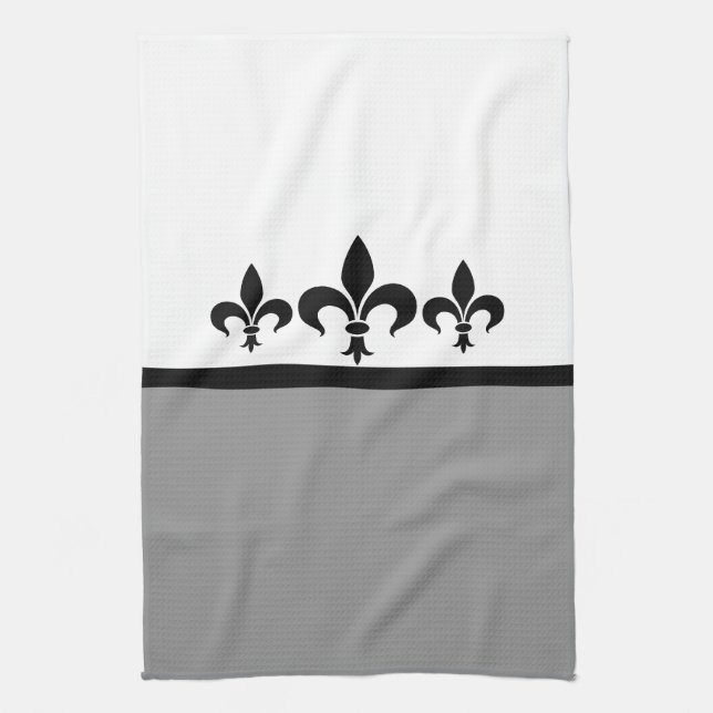 Toalla Gray Swanky Fleur De Lis (Vertical)