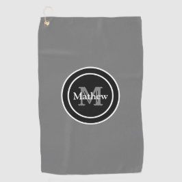 Toalla gris personalizada del golf del monograma