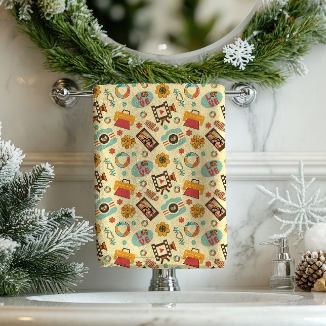 Toalla Groovy Boho Retro Remolinos para tu Spa (Groovy Boho Towel Retro Swirls for Your Spa)