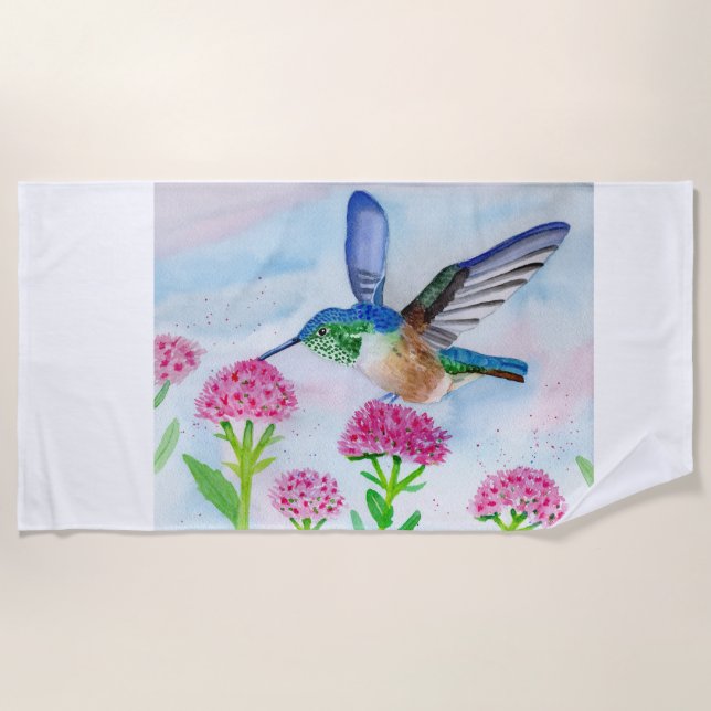 Toalla Hummingbird Watercolor Beach (Anverso)