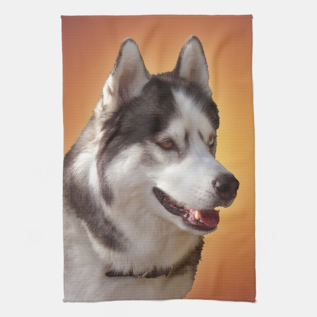 Toalla Husky Dog Toalla de té Husky Malamute (Vertical)