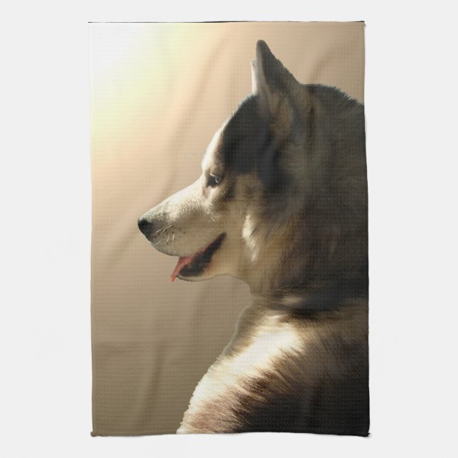 Toalla Husky Dog Toalla de té Husky Malamute (Vertical)