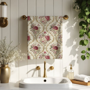 Toalla inspirada en vintage Pastel Damask Baño Cha