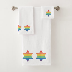 Toalla LGBTQ Rainbow Jewish Star