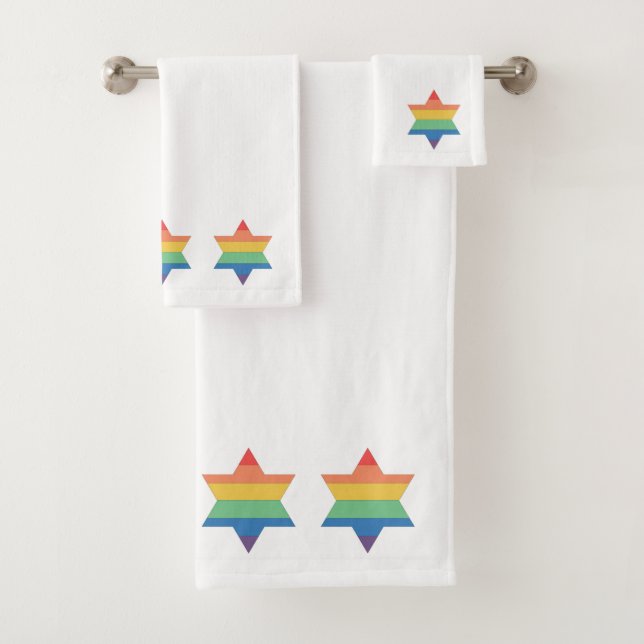Toalla LGBTQ Rainbow Jewish Star (In situ)