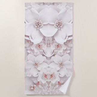 Toalla marfil Rubor de playa floral rosa