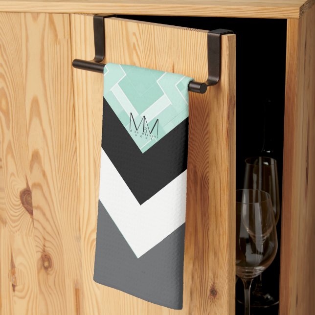 Toalla MbM de cocina doméstica - Locura de menta (Pliegue de tercios)