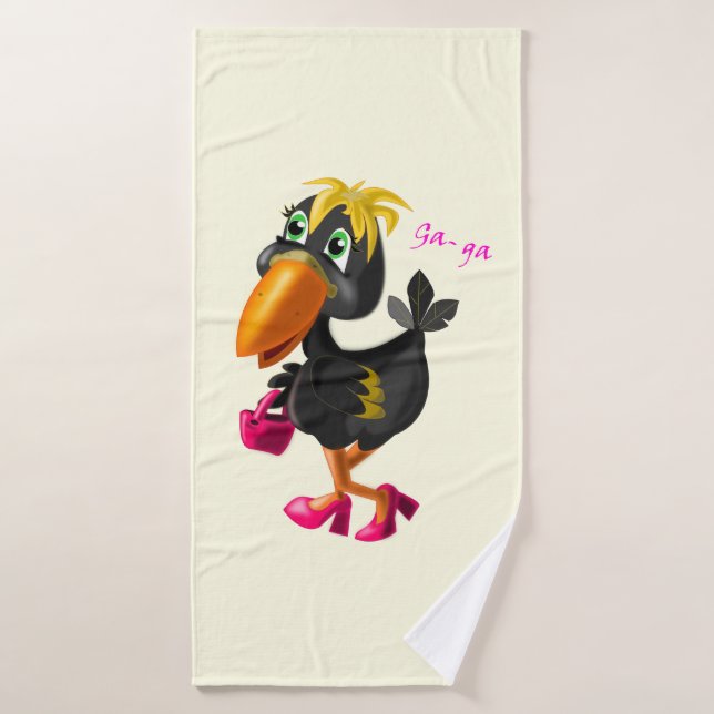 Toalla moderna de baño divertida para pájaros - Pe (Toalla de baño)