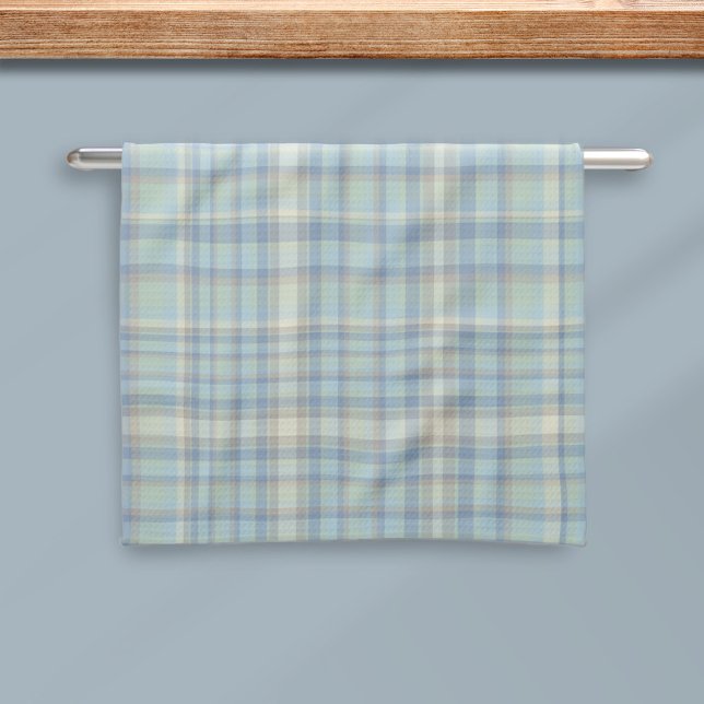 Toalla moderna de cocina para preparaciones de Tar (A fun spring tartan kitchen towel inspired by the colors of the original 4 figaro cars)