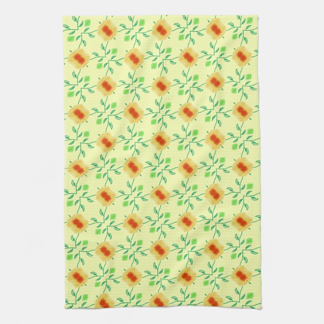 Toalla moderna de mano floral amarilla (Vertical)