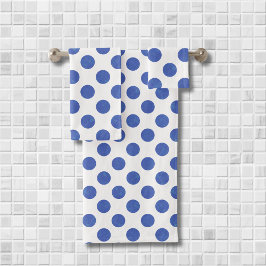 Toalla moderna de punto de Polka azul grande