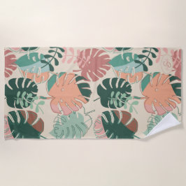 Toalla Monogramada Tropical Boho Monstera Beach