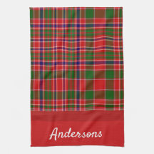 Toalla monogramada verde y roja de los navidades