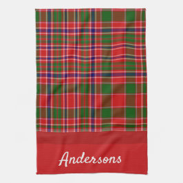 Toalla monogramada verde y roja de los navidades