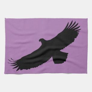 Toalla morada de cocina con águila voladora tu col