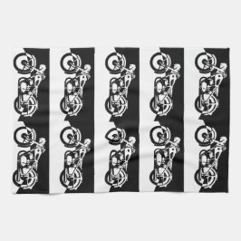 Toalla moto en blanco y negro