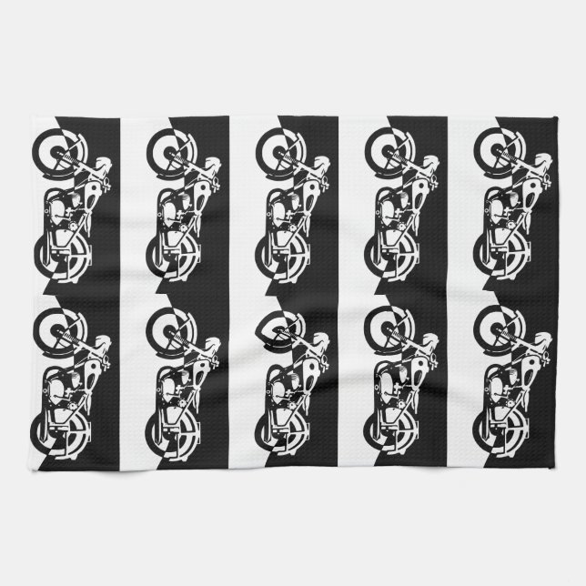 Toalla moto en blanco y negro (Horizontal)