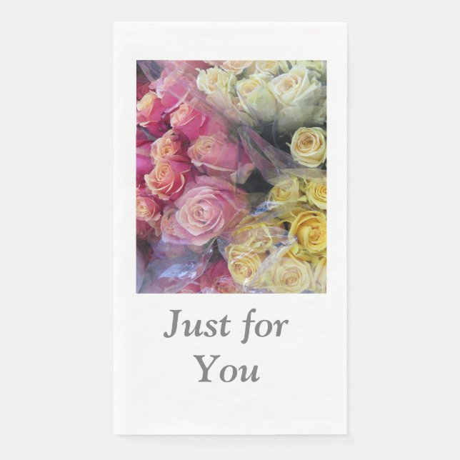 Toalla o servilleta de papel de invitado para rosa (Anverso)