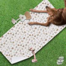 Toalla para mascotas suave beige con patrón de cor