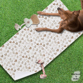 Toalla para mascotas suave beige con patrón de cor