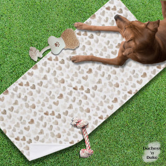 Toalla para mascotas suave beige con patrón de cor