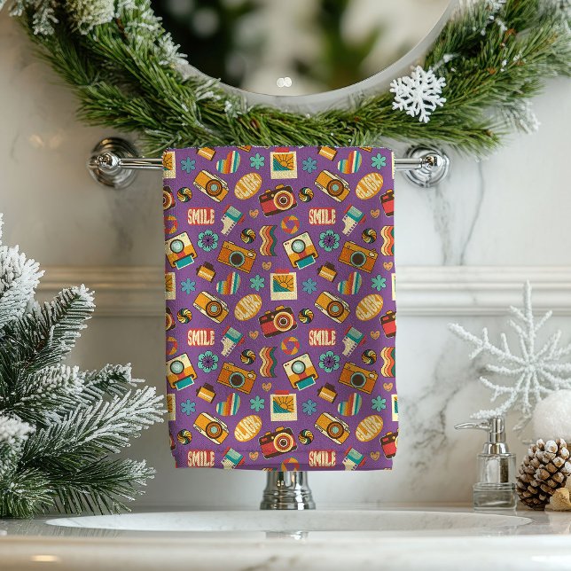 Toalla Pastel Groove Eclectic 70s Estilo de Baño (Pastel Groove Towel Eclectic 70s Bath Style)