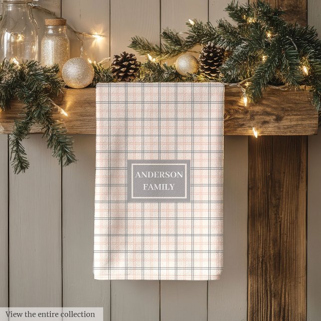 Toalla pastel personalizada elegante estilo gris c (Personalized Pastel Towel Elegant Coral Grey Style)