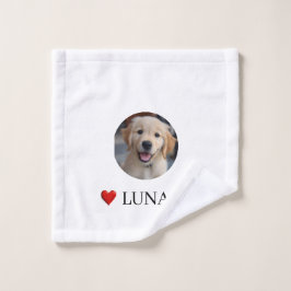 Toalla personalizada con foto y nombre de perro pa