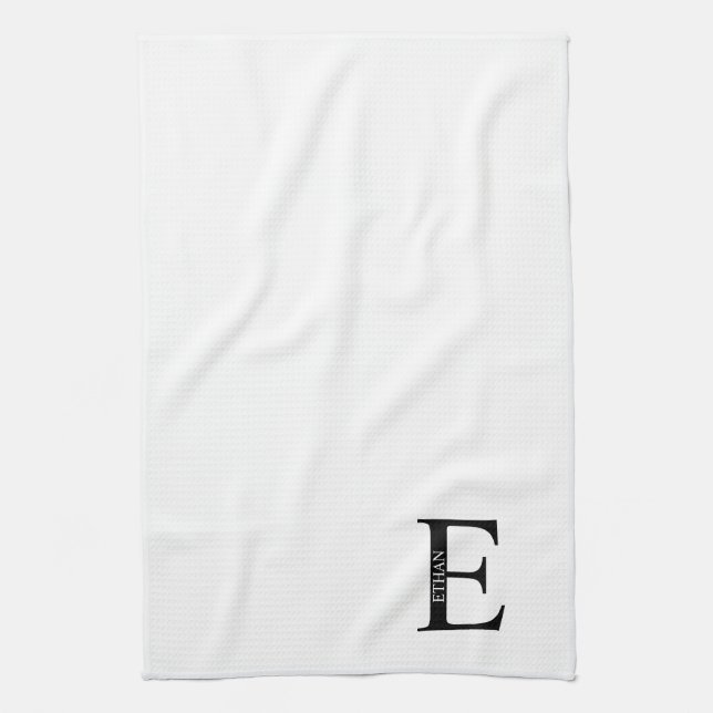 Toalla Personalizada con Monograma y Nombre (Vertical)