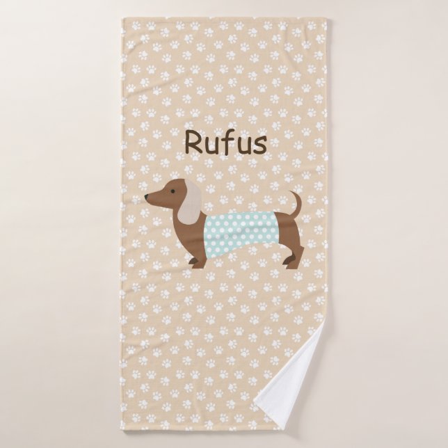 Toalla personalizada de Dachshund Rufus (Toalla de baño)