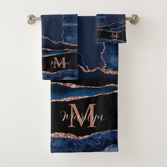 Toalla Personalizada de Moda Azul Marino con Brill (In situ)