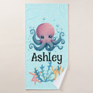 Toalla personalizada de pulpo marino