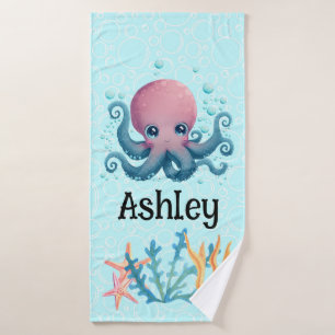 Toalla personalizada de pulpo marino
