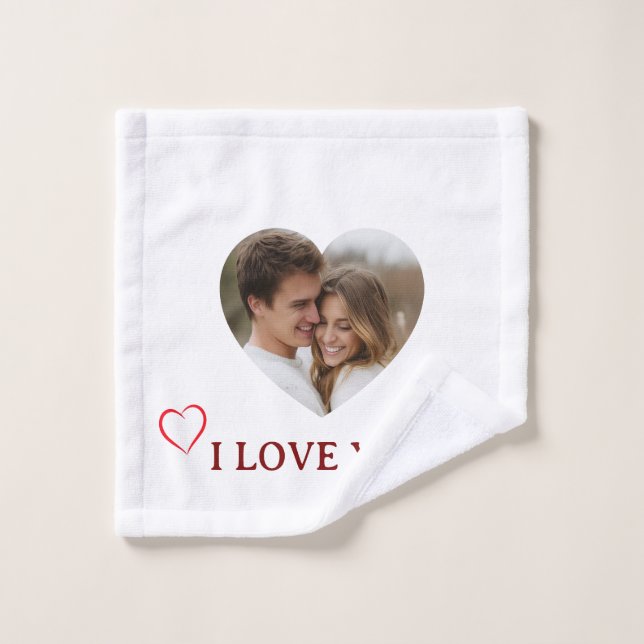 Toalla personalizada del Día de San Valentín con f (Toallita)