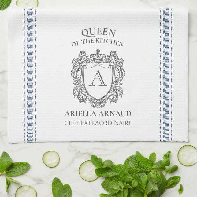 Toalla personalizada del monograma de la reina de  (Doblado)