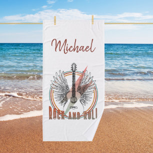 Toalla personalizada Rock and Roll, guitarra