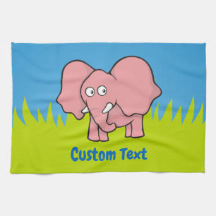 Toalla personalizado de elefante rosa